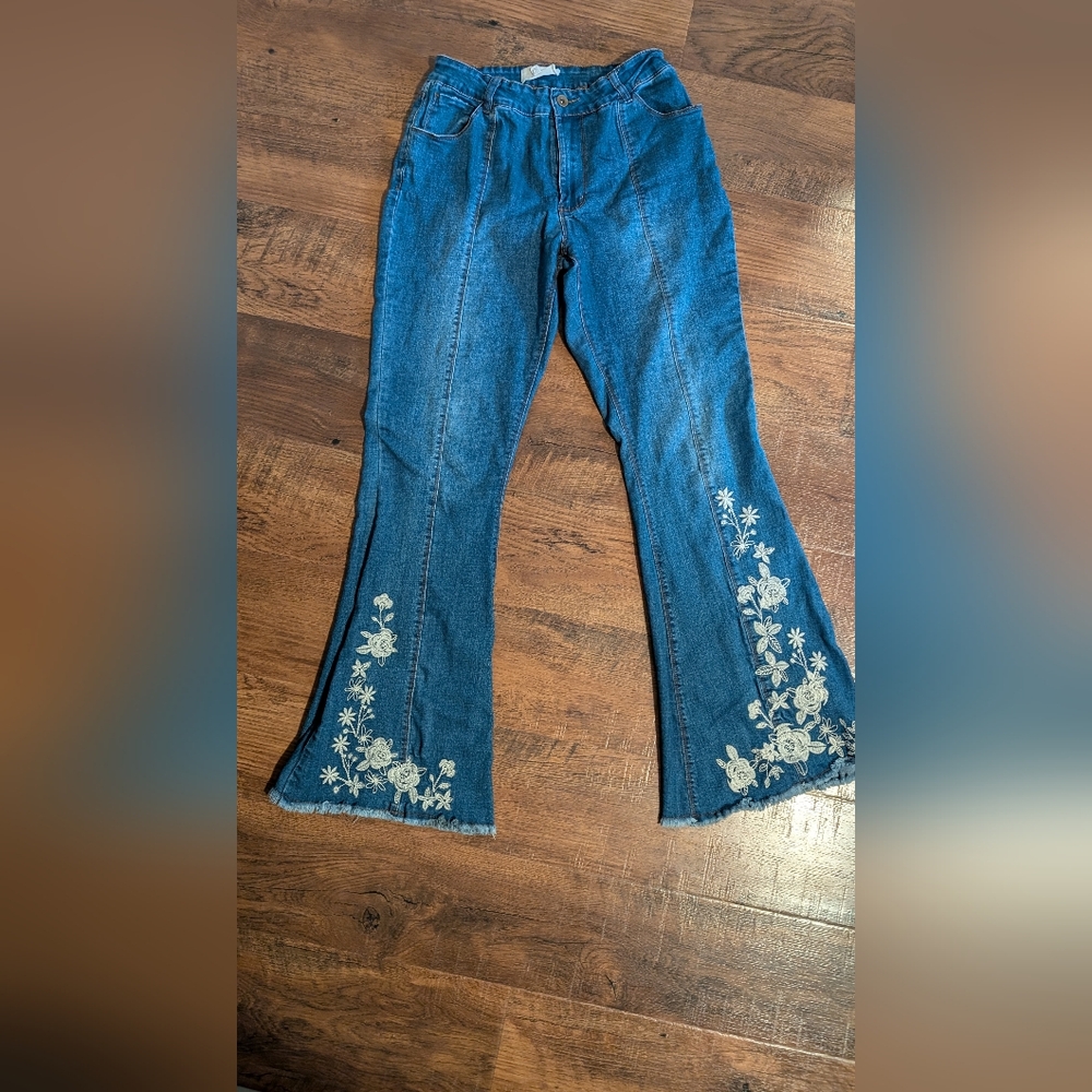 C & V embroidered flares